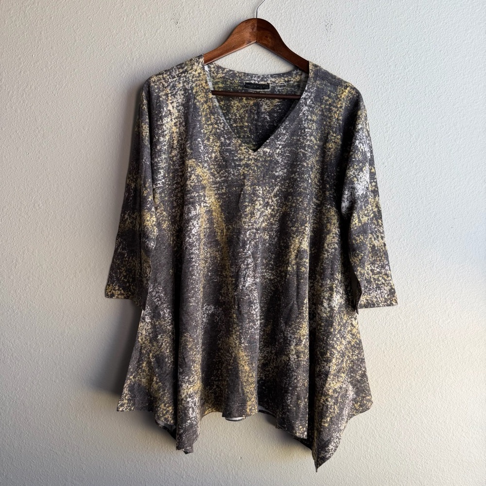 Nally & Millie Tunic Lagenlook Sharkbite Hem Soft Lightweight Knit Top Blouse D